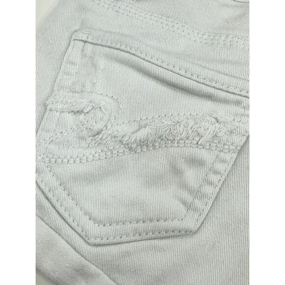 VANILLA STAR Jean Shorts Junior Teens Sz 1 White Distressed Cuffed Denim Frayed - Picture 4 of 7